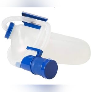 Male Urinal, Long Neck Incontinence Pee Bottle, Clear Plastic New